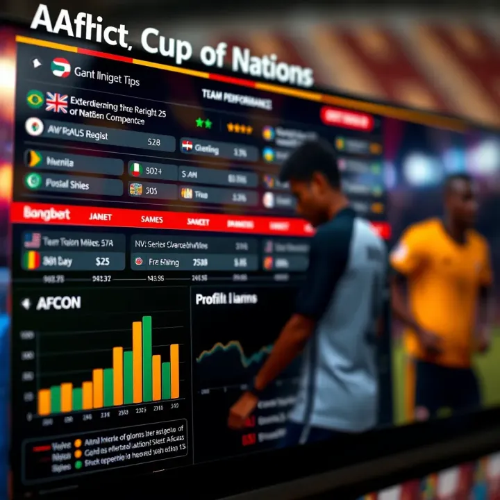 Graphic showing team performance stats and betting tips for Africa Cup of Nations games