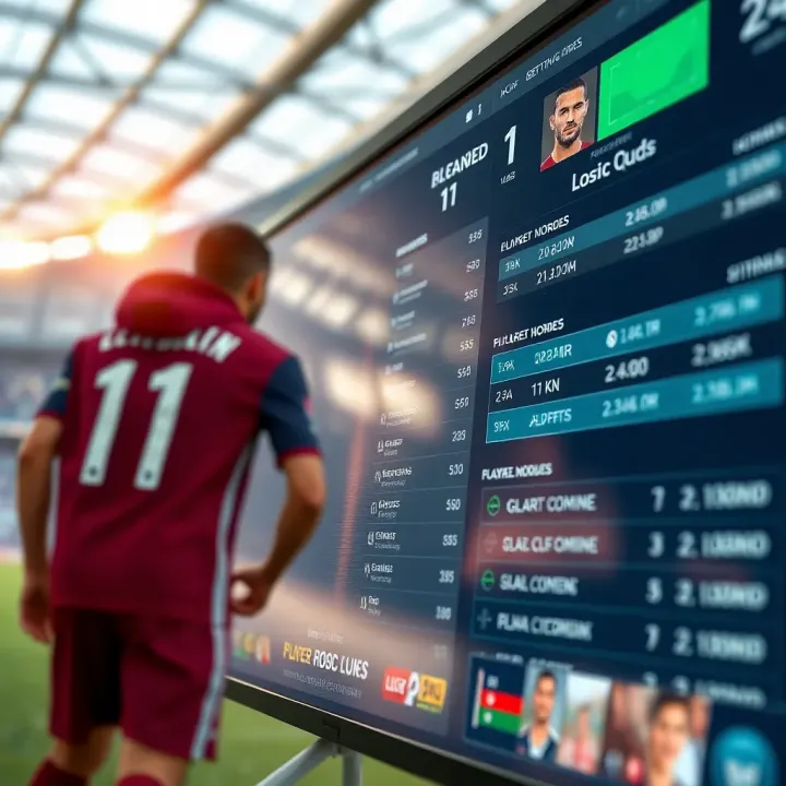 Betting odds and player availability details on a digital platform interface