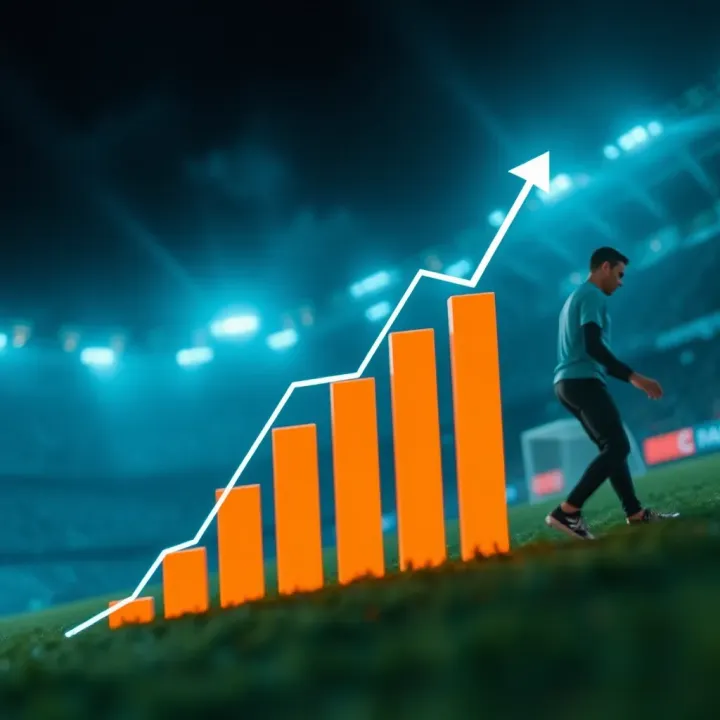 Graph showing increasing football betting success rates using prediction tools