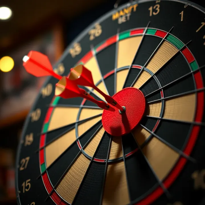 Illustration of a darts board with darts hitting the bullseye symbolizing precision in betting