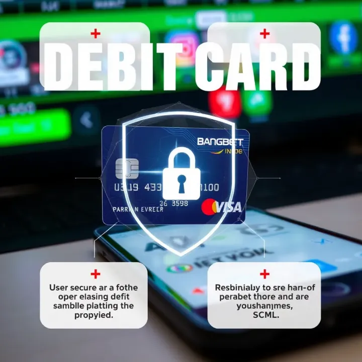 Illustration of digital security shield overlaying a debit card and mobile device