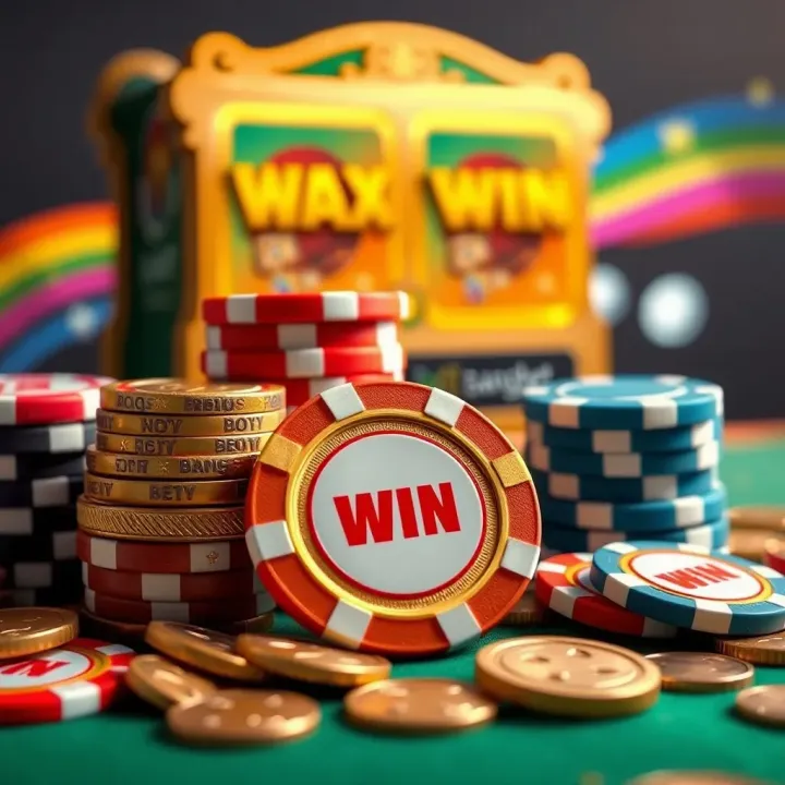 Graphic showing betting chips and jackpot coins representing betting strategies and max win potential on Bangbet platform