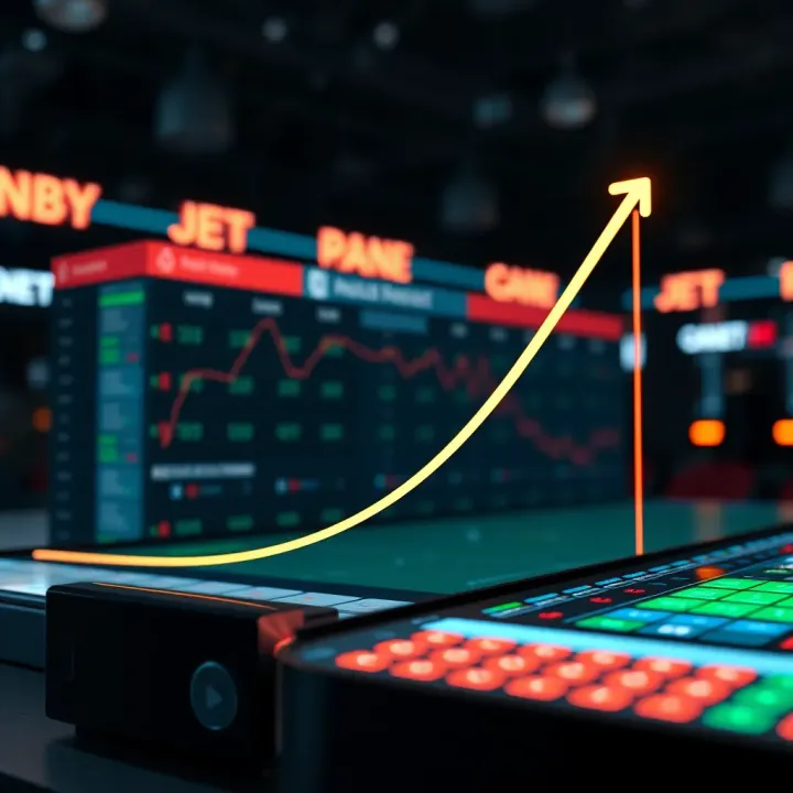 Graphical representation of JetX betting mechanics with a rising curve and a digital interface