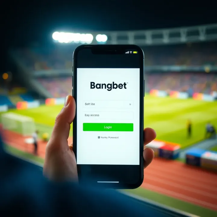 Smartphone displaying Bangbet Lite login screen with easy access buttons