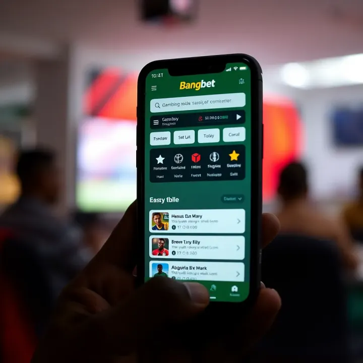 Bangbet Old Mobile Interface for Nigerian Users Mobile phone screen displaying Bangbet's classic mobile interface for easy navigation