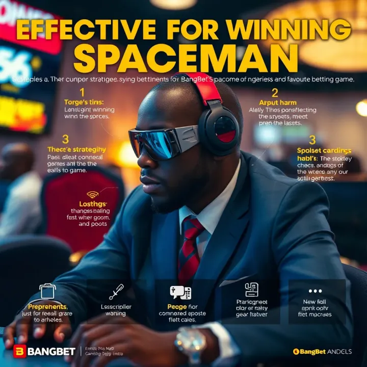 Graphic illustrating strategies and tips to improve winning chances in BangBet Spaceman
