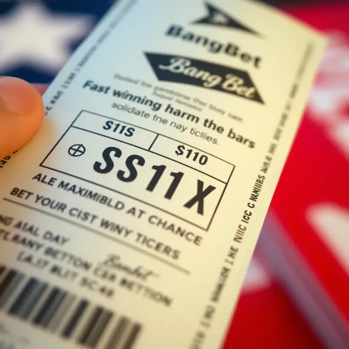 Close-up view of a BangBet winning ticket showing detailed betting information and validation marks