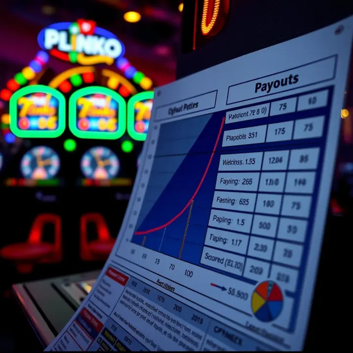 Chart illustrating payout patterns and optimal stake management for Plinko game
