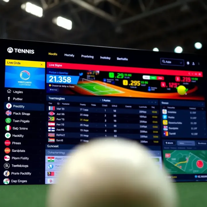 Overview of a Leading Tennis Betting Platform in Nigeria A vibrant online tennis betting platform homepage showcasing various match odds and live scores