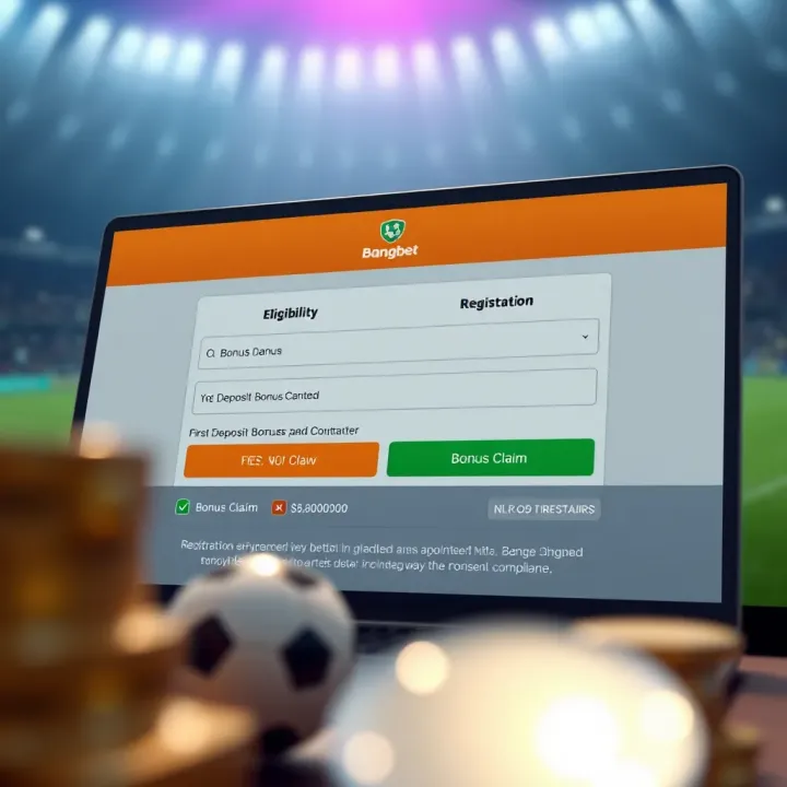 Visualization of betting registration interface highlighting eligibility and bonus claim options