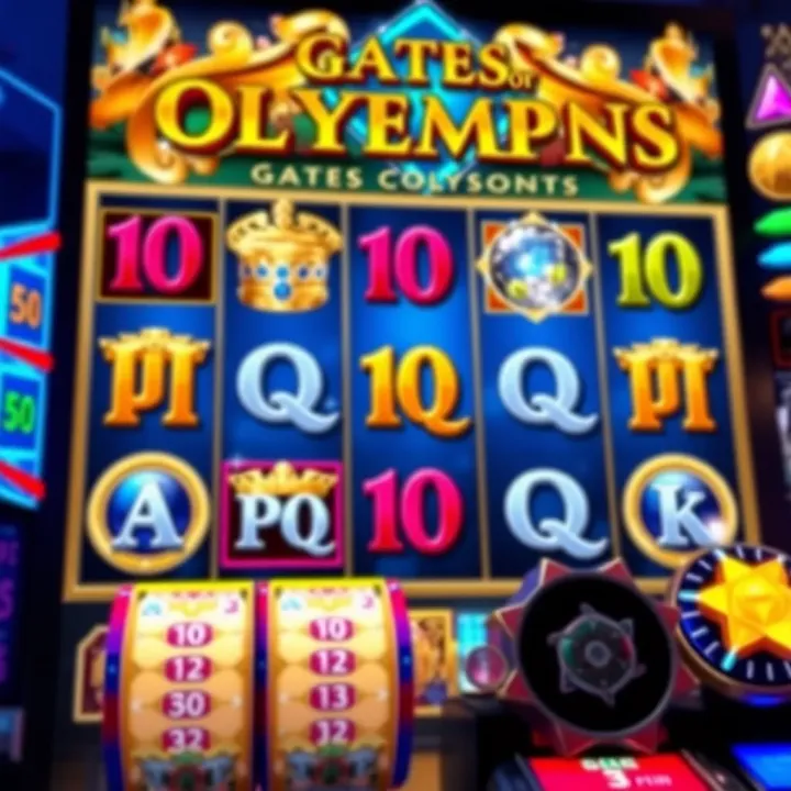 Colorful symbols and multipliers on a vibrant Gates of Olympus slot game interface