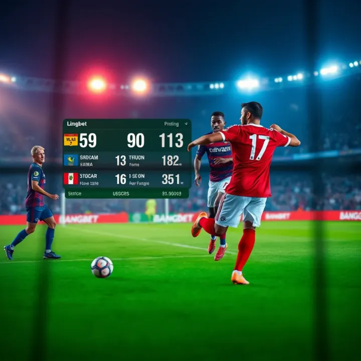 Live football match updates on Bangbet platform showing real-time scores and match details