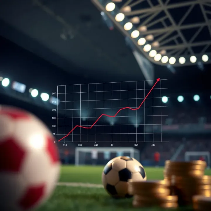 Graph showing growth in betting success with strategic bankroll management