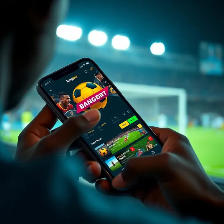 User interface of the BangBet NG app showcasing sports betting options on an Android phone
