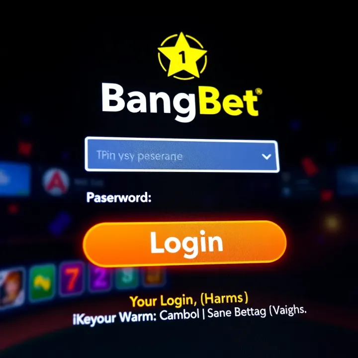 Login screen of BangBet Casino showing username and password fields with a bright login button