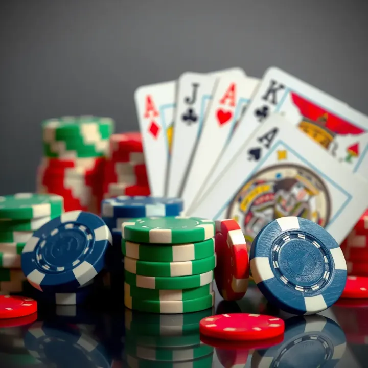 Colorful betting chips and cards symbolizing responsible gambling practices in Nigeria