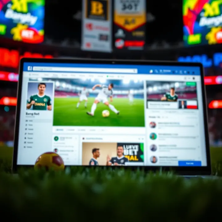 Screenshot of Bangbet Facebook page showcasing live sports betting updates and promotional banners