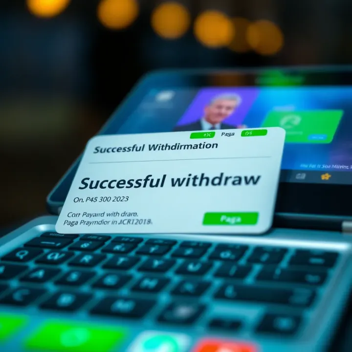Digital payment transaction confirmation on Paga platform showing successful withdrawal