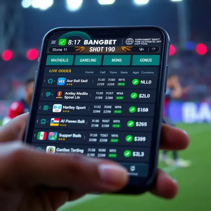 Digital interface showing various sports betting options and live odds on a mobile device in Nigeria