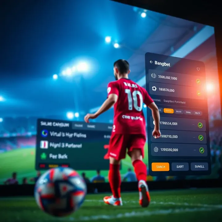 Virtual sports betting interface showing live virtual football match details on Bangbet platform